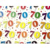 70th Birthday Wrapping Paper Gift Wrap, 2 Sheets, 1 Matching