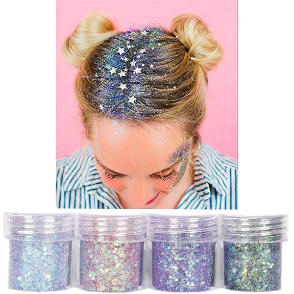 MUXItrade Glitter Sequin Chunky Glitter for Face Nails Eyes Lips Hair Body Makeup Glitter Sequin for Music Festival Masquerade Halloween Party Christmas Ball