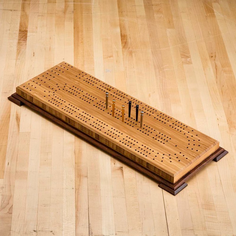 Small Cribbage Board Templates (3 Players, Curved Track) – Thick