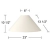 Large 23" Bottom Empire Lamp Shade Linen Chimney White 6"
