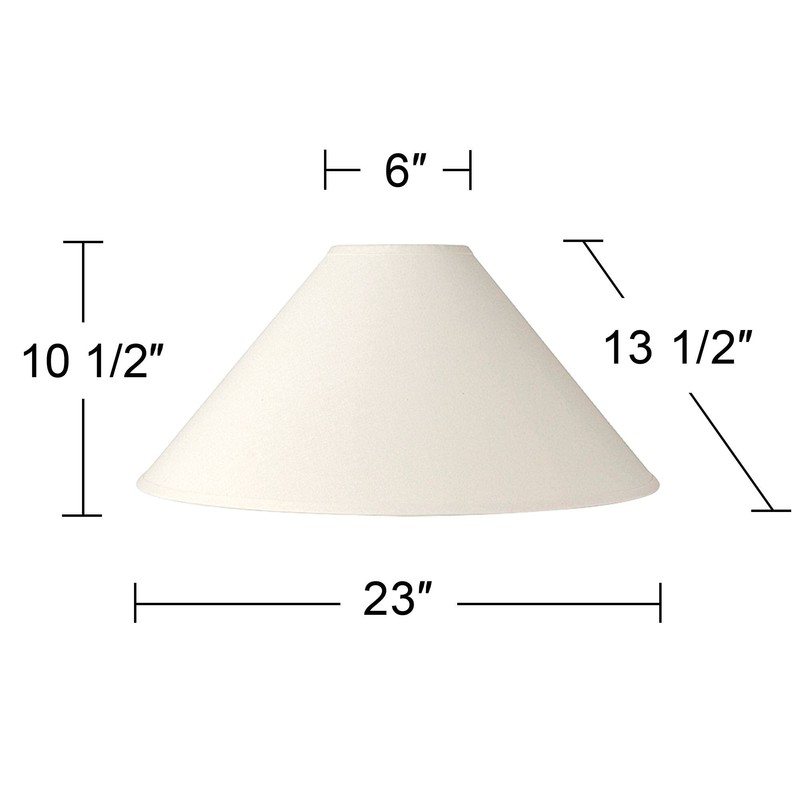 Large 23" Bottom Empire Lamp Shade Linen Chimney White 6"