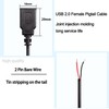 XMSJSIY USB 2.0 Female Pigtail Cable Extension Power Cable 22AWG
