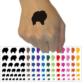 Pomeranian Dog Solid Temporary Tattoo Water Resistant Fake Body Art Set Collection - Light Pink (One Sheet)
