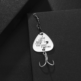 CJ&M I Love You More Than You Love Fishing Fishing Lure- Gift For Him Men's Fishing Lure Gift Wedding Gift Idea I Love You Lure Valentines Day Gift for Husband Boyfriend,Fisherman Gift