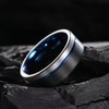 King Will Loop Black Mens Tungsten Ring Blue Groove Wedding