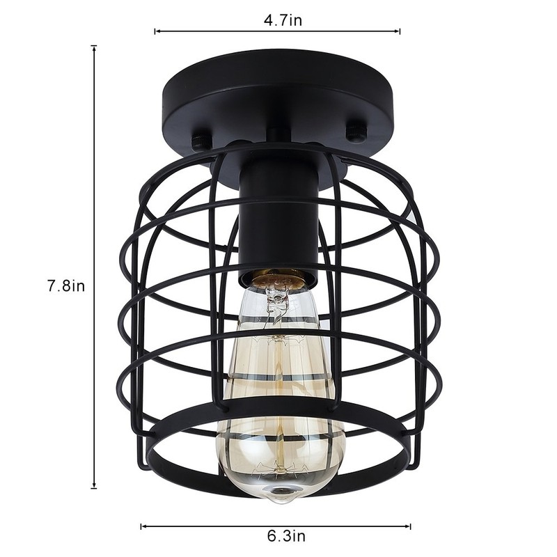 Create for Life® Industrial Vintage Flush Mount Ceiling Light,Rustic Metal