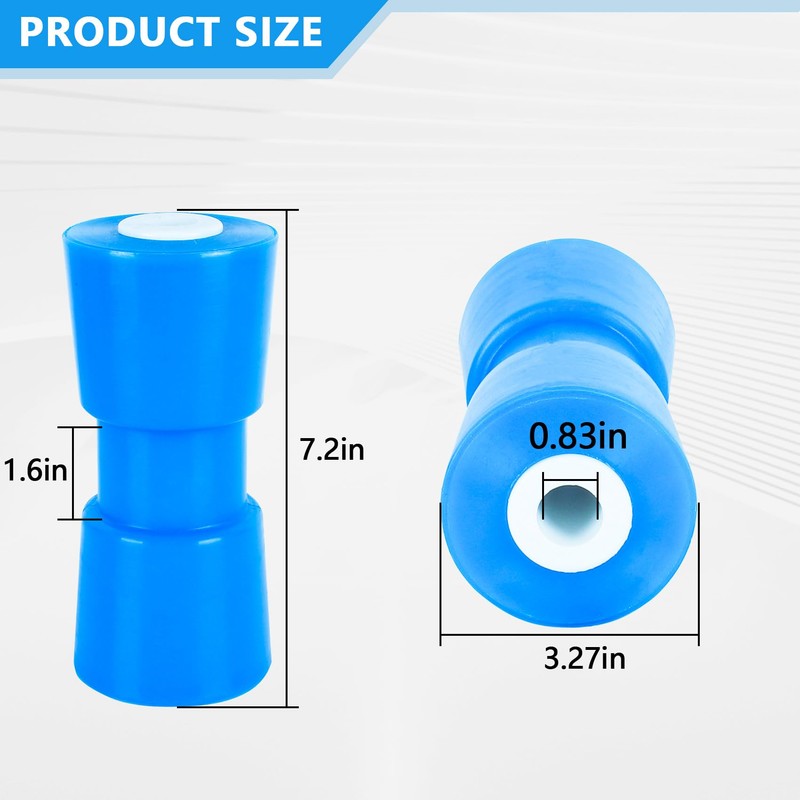 ORLANG 2 Pack 8 Inch Heavy Duty Boat Trailer Roller,Polyurethane