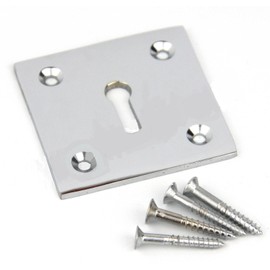 Frelan Jedo Square Keyhole Cover Escutcheon 50mm x 50mm + Screws (Polished Chrome)