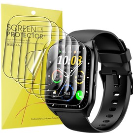 Compatible for DUSONLAP Smartwatch Screen Protector, Lamshaw Full Coverage TPU Clear Film Compatible for DUSONLAP MT65/Aycy MT65 1.85" Smart Watch (TPU-6 Pack)