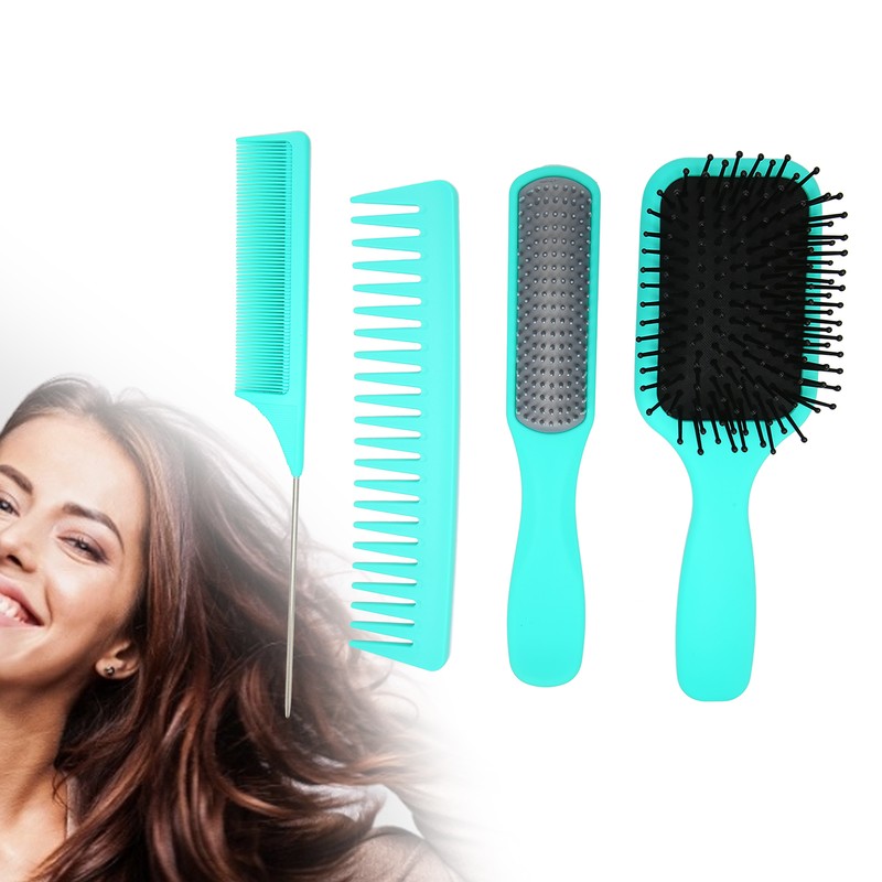 4Pcs Hair Brush Set Paddle Detangling Hair Brush Nine Rows