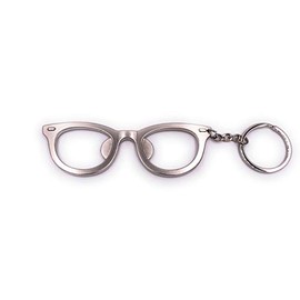 H-Customs Glasses with Bottle Opener Keyring Special Metal Pendant Silver