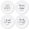 Christian Melamine Dinner Plates 4Pcs, Reusable Inspirational Religious Dinnerware Set,
