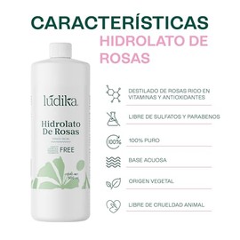 Hidrolato de Rosas Orgánico 500 ml | Agua Floral Rosa Damascena | Tónico Facial pH Balanceado | Bruma Refrescante | Fijador de Maquillaje | Para Todo Tipo de Piel y Cuero Cabelludo