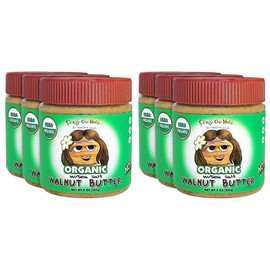 Crazy Go Nuts Organic Walnut Butter - Plain w/ Sea Salt - Healthy Snacks, Keto, Vegan, Low Carb, Gluten Free, Superfood - Natural, Non-GMO, ALA, Omega 3 Fatty Acids, Good Fats and Antioxidants - 9 oz (6-Pack)