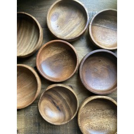 Handmade Hand Turned 4 Inch Acacia Wood Bowl Dresser Vanity Or Nut Dish