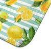 Lemon Dish Drying Mat for Kitchen Counter,Striped Background Yellow Lemon
