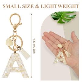 Fmeida Initial Letter Keychain for Women Girls Cute Key Chain Car Accessories Bag Charms for Handbag Backpack Purse Wallet