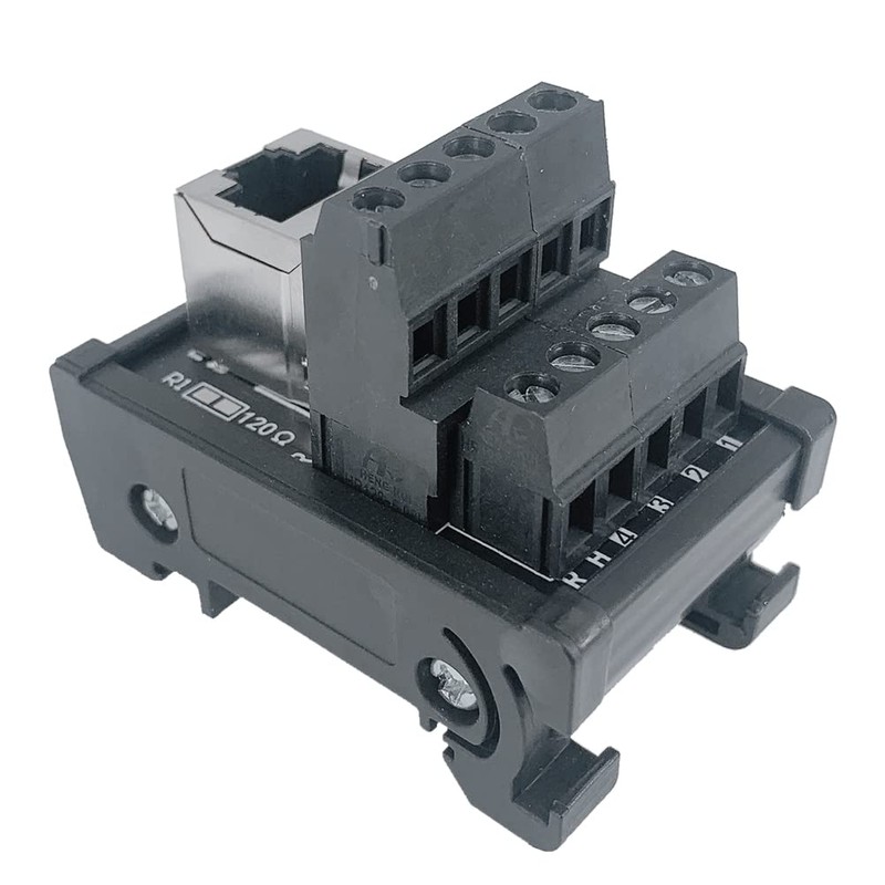 Jienk RJ45 8P8C DIN Rail Mount Ethernet Connector Distribution Breakout