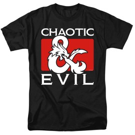 Dungeons & Dragons Chaotic Evil Unisex Adult T-Shirt for Men and Women, Black, X-Large