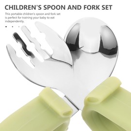Toddler Utensils Set Toddler Training Fork & Spoon with Storage Box, Short Handle for Travel Home