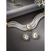 Aheli Kundan Pearl Choker Multi Layered Beaded Collar Aretes Set