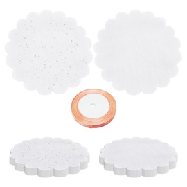 100Pcs Tulle Scarf, 1 Roll Ribbon, Wedding Favor Tulle, White Tulle, Tulle Confetti, Tulle Candy Bag