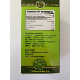 Dina Equinacea Complex 90 Tabletas Vitamina C Ajo Echinacea Propoleo Garlic