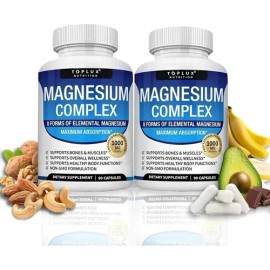 2pcs Toplux Suplemento Magnesio Complex 8 Essential Usa                                                                                               
