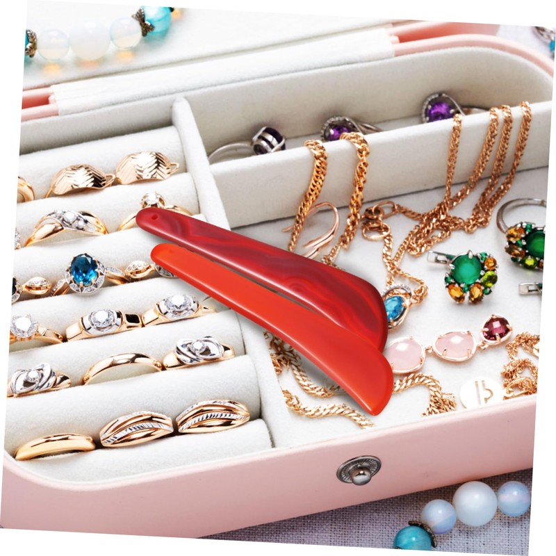 jojofuny 2Pcs Agate Jewelry Polisher Ring Burnisher Tools for Polishing