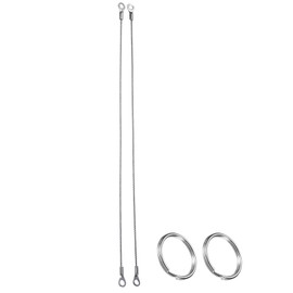 LUMLLSAJI Safety Cable Locks - 12 Pcs Security W Loop Locks Ropes with Key Ring for Stage Lighting Baggage - Stainless Steel - 2 mm x 30 cm - Silver