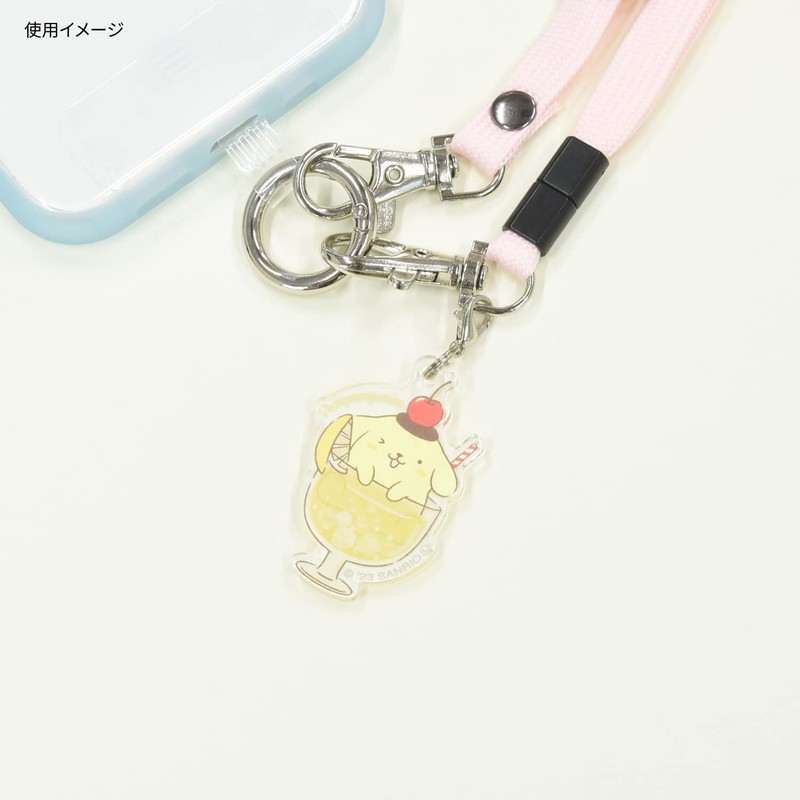 Gourmandise Sanrio Characters Mobile Acrylic Strap Pom Pom Plum SANG-314PN