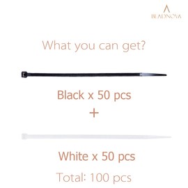 Beadnova Cable Ties 100 Pcs Tie Wraps Zip Ties Heavy Duty for Multi-Purpose(6 Inch, Black and White, 50pcs for Each)