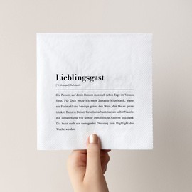 Papierservietten: Lieblingsgast Definition - 20 Stück mit Spruch