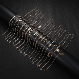 Morfetto 20pcs Ankle Bracelets for Women Adjustable Silver Anklets for Women Golden Womens Anklet Bracelets Beach Anklet Bracelet Jewelry Anklet Set