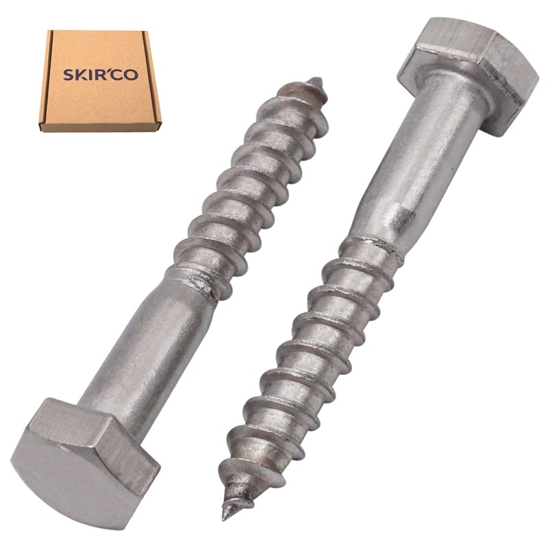 SKIR'CO (Pack of 50) A2 Stainless Steel Hexagon Wood Screws