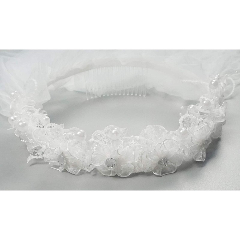 Diadema de flores de diamantes de imitación para niñas, corona