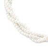 Twisted Pearl Choker Necklace Elegant Faux Pearls Braided Multi-Strand Design