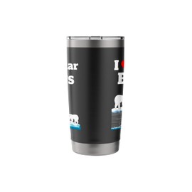 I love Polar Bears quote ice bears family Sea cliff Ice floe Stainless Steel Insulated Tumbler