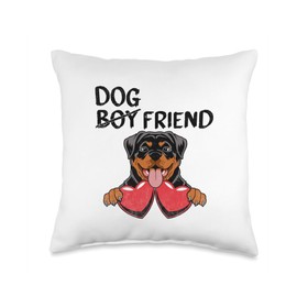 Dog Friend Rottweiler Rottie Dog Rottweilers Throw Pillow