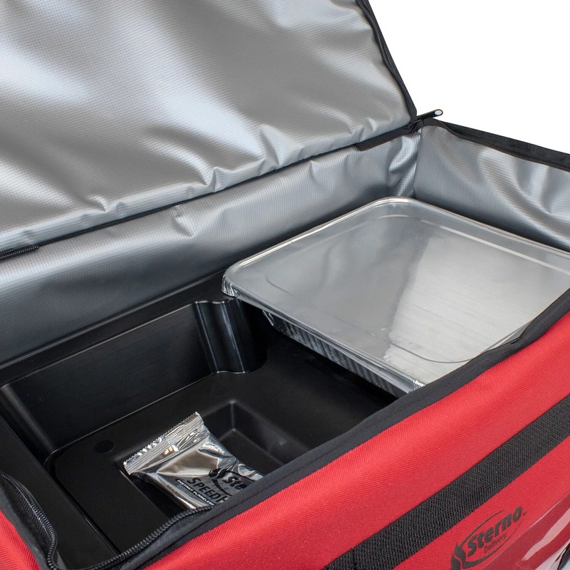 Sterno Red Delivery Leak-Proof Insulated Food Carrier Bag
