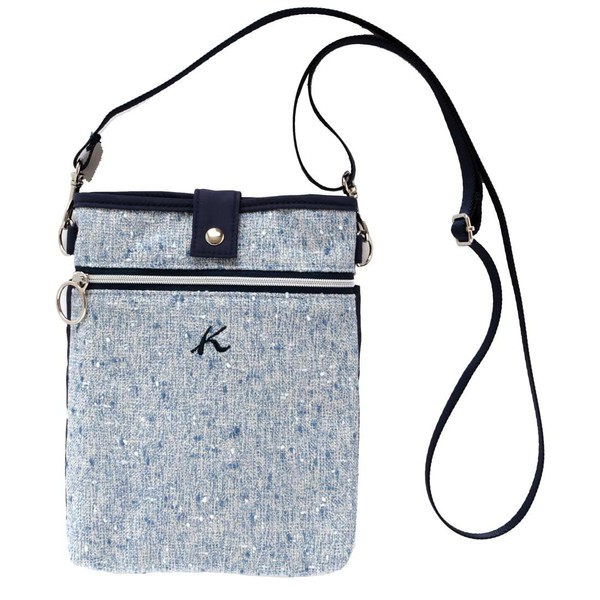 Kitamura 140270-0005-01 Shoulder Pouch with Lurex Tweed Style (Blue) Mini