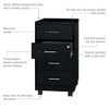 Pemberly Row Contemporary 18" Deep 4 Drawer Metal Mobile Organizer