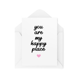 Tongue in Peach Romantic Cards - Partner Cards - Thank You Cards - You Are My Happy Place - Thinking of You Cards - Girlfriend Boyfriend Card - CBH2086