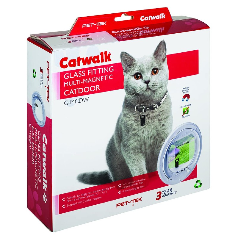 Catwalk Glass Fitting Multi-Magnetic Cat Door