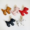 QTMY Cute Leather Puppy Keychain Keyring for Women,Purse Bag Charms