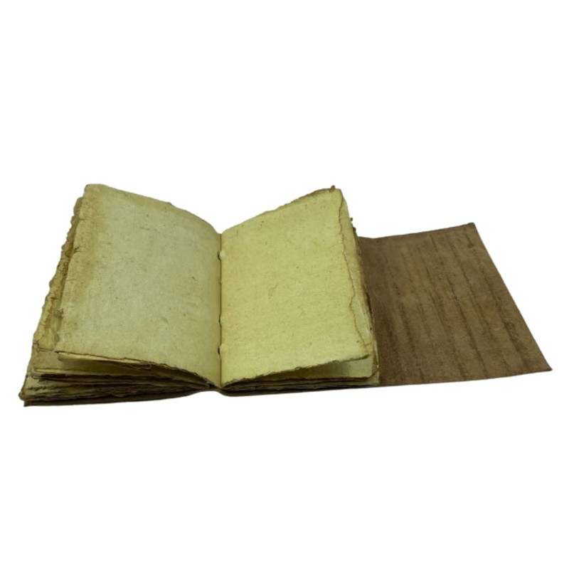 OVERDOSE Deckle Yellow Buff Leaf Leather Journal - Vintage Travel