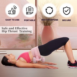 GOZINA Exercise Hip Thrus Weight Belt Adopting Thickened Chloroprene Rubber Maximum load Capacity of 80 Pounds Applicable to Woman Glutes Squat Flat Brace Vbdominal Curl Equipment (Pink)