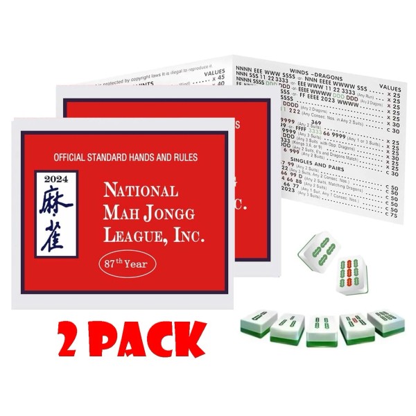 2 Pack National Mah Jongg League 2024 Large Size Hand