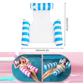 2 Stück Luftmatratze Pool Aufblasbare Wasserhängematte Pool Aufblasbar Wasser Hängematte 4 In 1 Aufblasbare Wasserspielzeug Pool Zubehör Pool Spielzeug Hängematte Pool mit Luftpumpe für Sessel Pool
