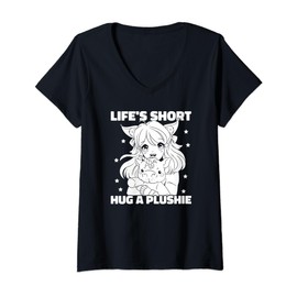 Womens Manga Anime Cosplay Japanese Kawaii - Otaku Japan Plushies V-Neck T-Shirt